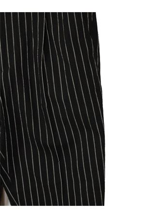 Black cotton pants with vertical white stripes PAOLO PECORA | B1281521R911